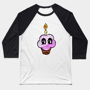 Sweet Cheeks Cupcake Candle Cartoon Baseball T-Shirt